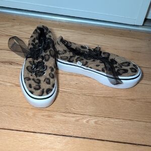 Vans Leopard Faux Fur Sneakers